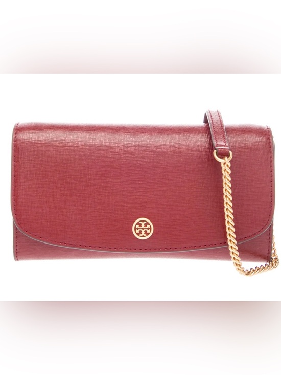 Tory Burch Handbags - Tory Burch Robinson Deep Red Wallet Crossbody Like NEW